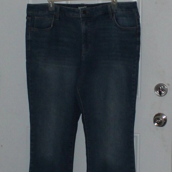 Terra & Sky Flare Leg Denim Jeans Frayed Hem 22W - Picture 4 of 8